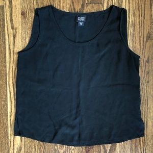 Eileen Fisher silk boxy black tank XS